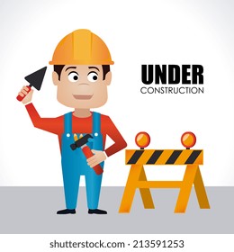 Construction design over white background, vector illustration