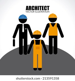 Construction design over white background, vector illustration