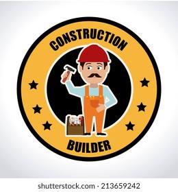 Construction design over white background, vector illustration