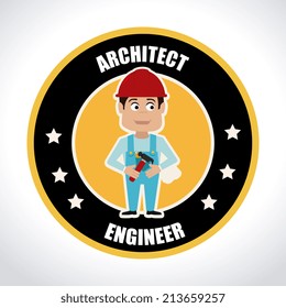 Construction design over white background, vector illustration