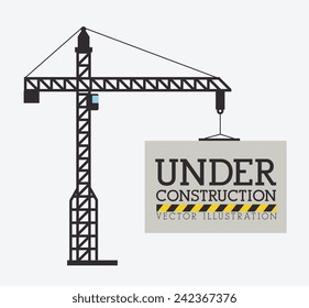 Construction design over white background, vector illustration.