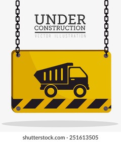Construction design over white background, vector illustration.