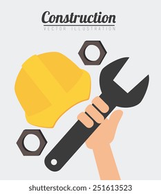 Construction design over white background, vector illustration.