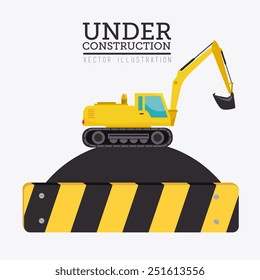 Diseño de construcción sobre fondo blanco, ilustración vectorial.
