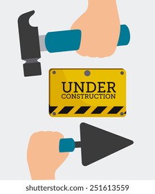 Construction design over white background, vector illustration.