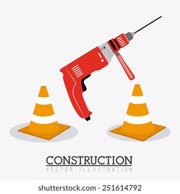 Construction design over white background, vector illustration.