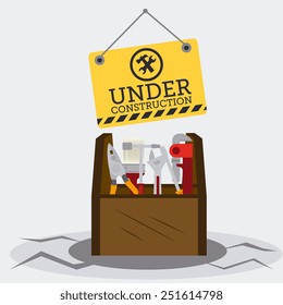 Construction design over white background, vector illustration.
