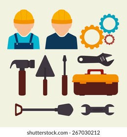 Construction design over white background, vector illustration.