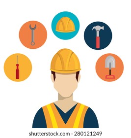 Construction design over white background ,vector illustration.
