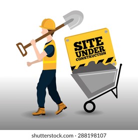 Construction design over white background, vector illustration.