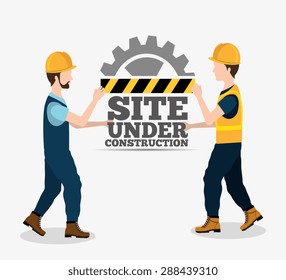 Construction design over white background, vector illustration.