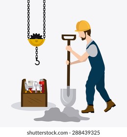 Construction design over white background, vector illustration.