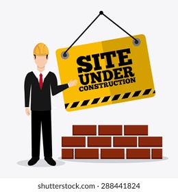 Construction design over white background, vector illustration.