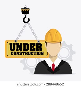 Construction design over white background, vector illustration.