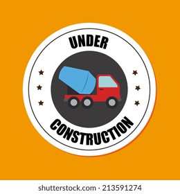 Construction design over yellow background, vector illustration