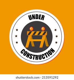 Construction design over yellow background, vector illustration