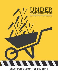 Construction design over yellow background, vector illustration.