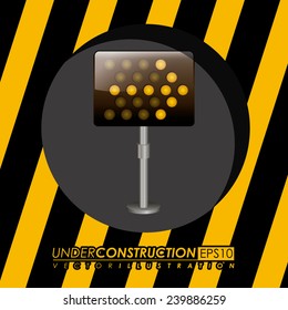 Construction design over yellow and black background,vector illustration.