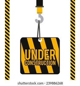 Construction design over yellow and black background,vector illustration.