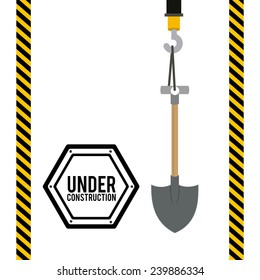 Construction design over yellow and black background,vector illustration.