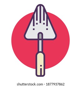Construction Design Trowel Flat Icon Isolated On White Background