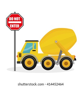 Construction design. truck icon. repair concept, vector illustration