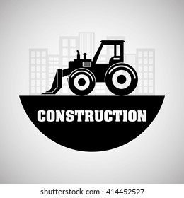 Construction design. truck icon. repair concept, vector illustration