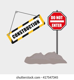 Construction design. work icon. repair concept, vector illustration