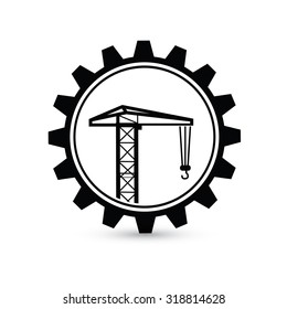 Construction design,gear concept on white background,clean vector