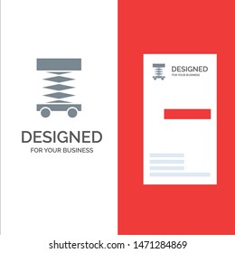 Construction, Develop, Scaffolding, Structure Grey Logo Design and Business Card Template. Vector Icon Template background