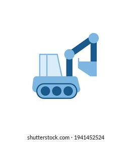 Construction digger, excavator machinery icon in color icon, isolated on white background 