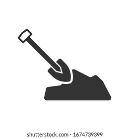 Icono de excavación de la construcción. Signo de trabajador