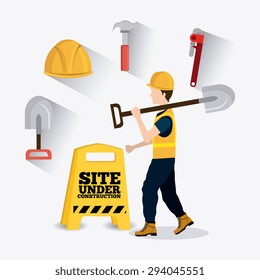 Construction digital design, vector illustration eps 10.