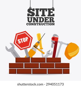 Construction digital design, vector illustration eps 10.