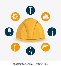 Construction digital design, vector illustration eps 10.