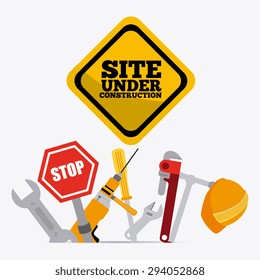 Construction digital design, vector illustration eps 10.