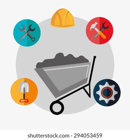 Construction digital design, vector illustration eps 10.