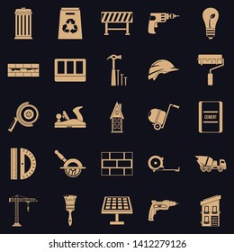 Construction of district icons set. Simple set of 25 construction of district vector icons for web for any design