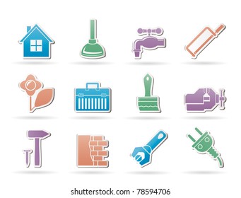 construction and do it yourself icons - vector icon set