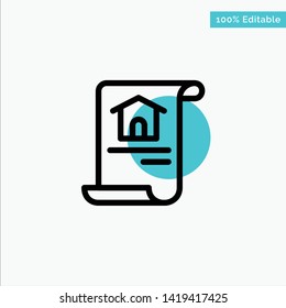 Construction, Document, Home, Building turquoise highlight circle point Vector icon