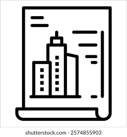 Construction Documents Icon Element For Design
