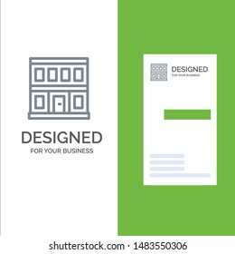 Construction, Door, House, Building Grey Logo Design and Business Card Template
