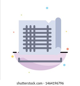 Construction, Drafting, House, Map Abstract Flat Color Icon Template. Vector Icon Template background