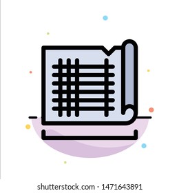 Construction, Drafting, House, Map Abstract Flat Color Icon Template