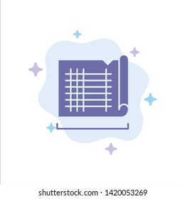 Construction, Drafting, House, Map Blue Icon on Abstract Cloud Background