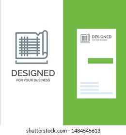 Construction, Drafting, House, Map Grey Logo Design and Business Card Template. Vector Icon Template background