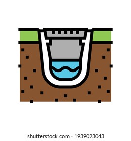 construcción del vector de icono de color del sistema de drenaje. construcción de la señal del sistema de drenaje. ilustración de símbolo aislado