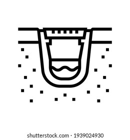 construction of drainage system line icon vector. construction of drainage system sign. isolated contour symbol black illustration