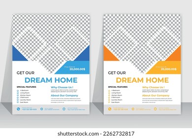 Construction dream house Business Flyer Template with tow color, Corporate construction tools flyer design, home improvement flyer template, home repair flyer.