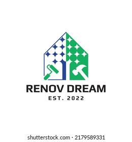 Construction dream  logo design illustration